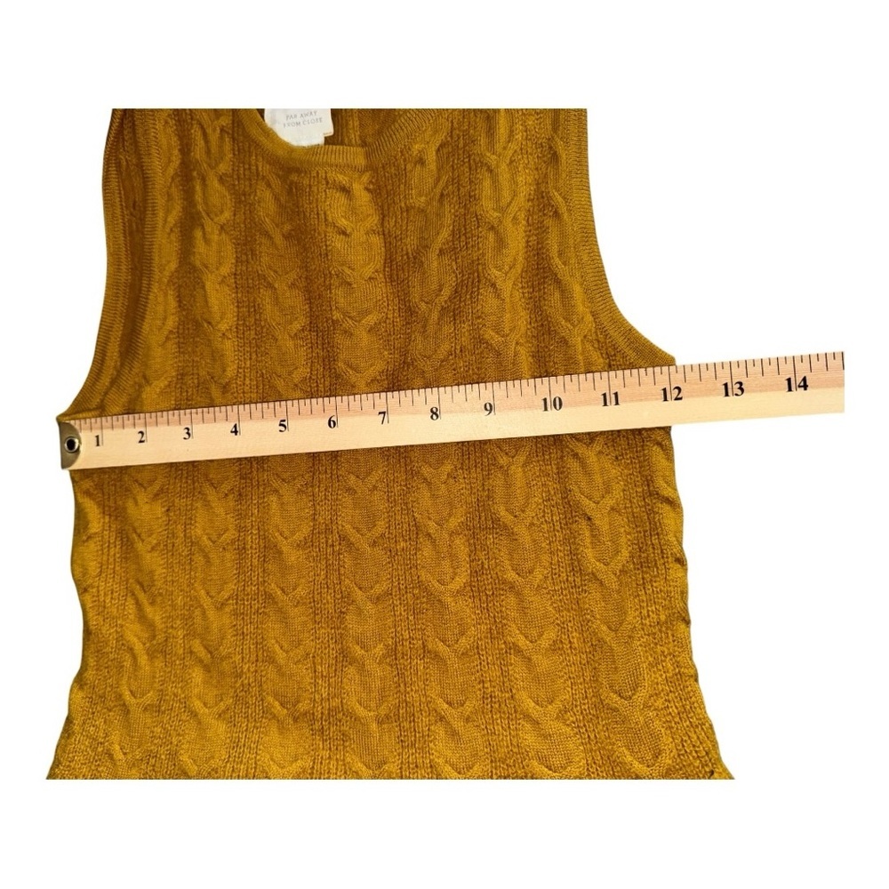 Anthropologie Far Away From Close Wool Sweater Dress Mustard  pleated size M - Picture 5 of 10